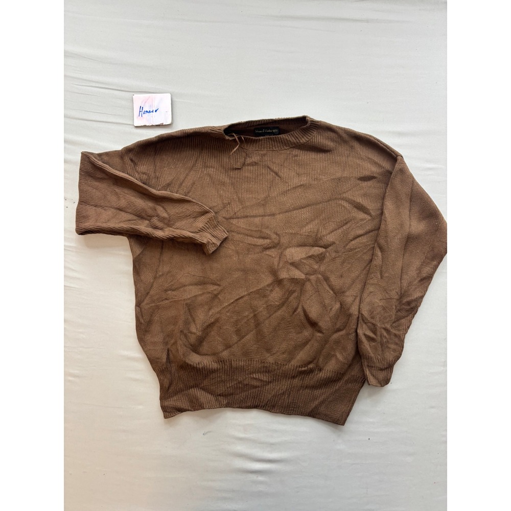 House of Harlow 1960 Brown Ribbed Knit Crew Neck Oversized Sweater XS